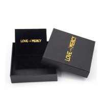 Custom logo printed romantic gift paper packaging box set necklace jewelry paper box with bag