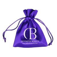 Elegant small satin pouch fabric bag with custom silk screen printing logo drawstring pouch