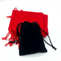 Luxury black velvet gift bag pouches for jewelry