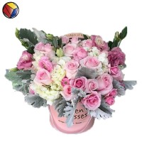 High quality luxury cardboard packaging round box for flower