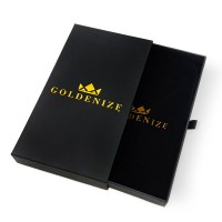 black jewelry packaging pouch box gift set logo gold stamping foil