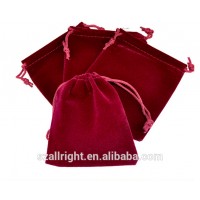 Customized Velvet bag/velvet gift bag pouches for jewelry/ velvet drawstring jewelry bag pouches with embroidered logo